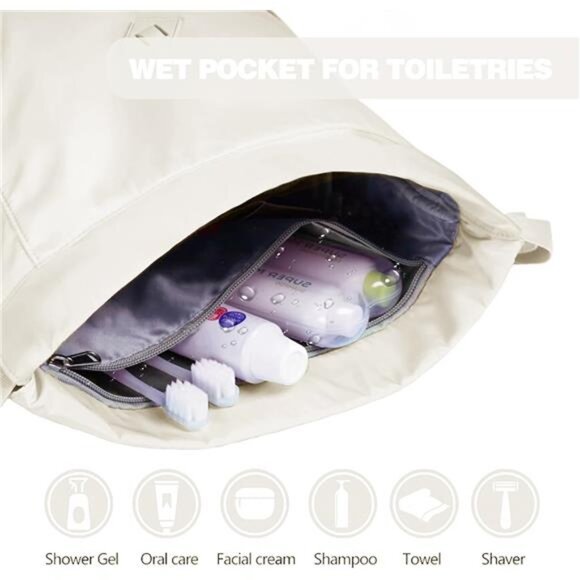 Drawstring Backpack with Wet Pocket Gym Backpack Water-Resistant Cinch String main image 4